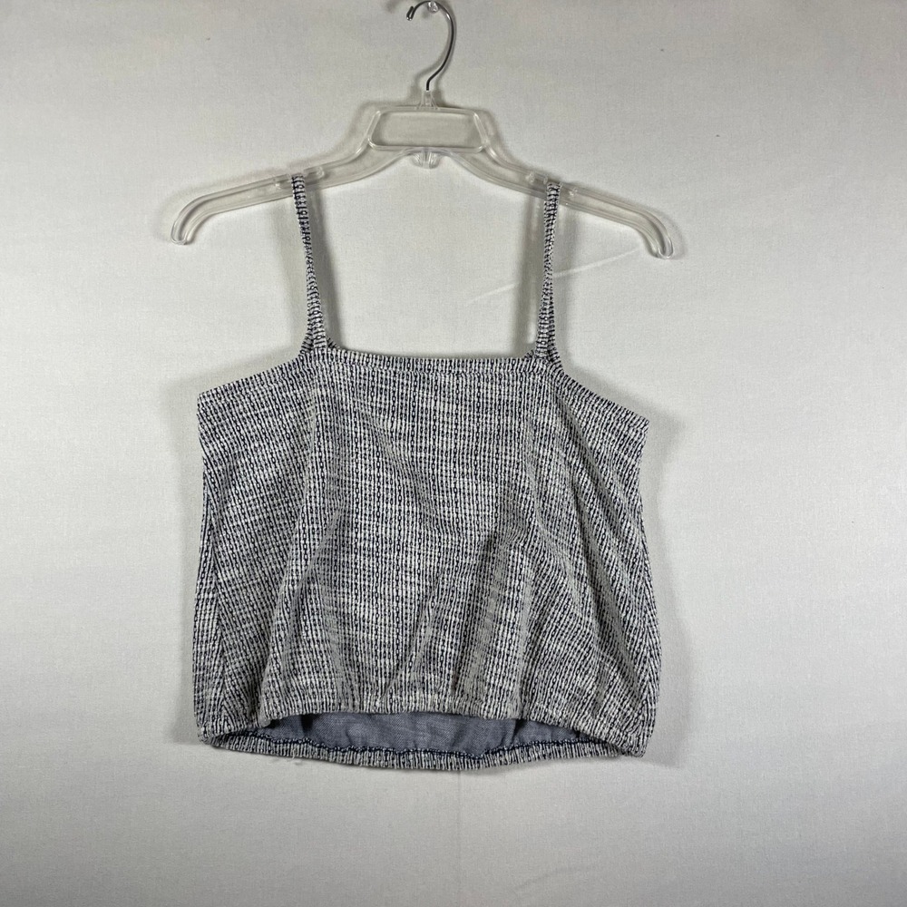 LOFT Petite Textured Striped Camisole Tank Top White Black - Size LP - Picture 3 of 7